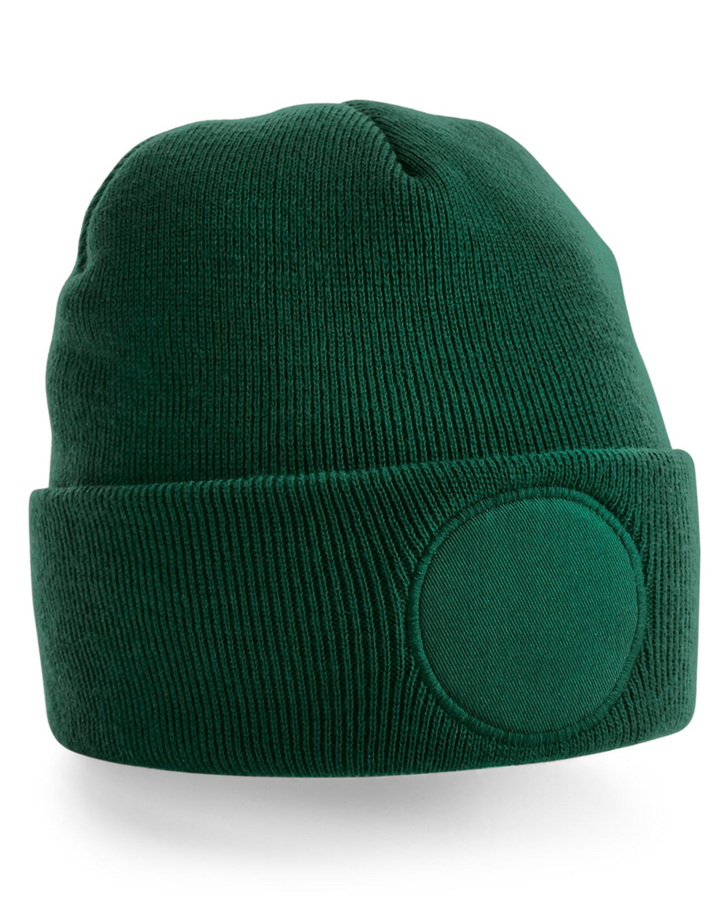 Circular Patch Beanie - Bottle Green