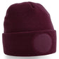 Circular Patch Beanie - Burgundy