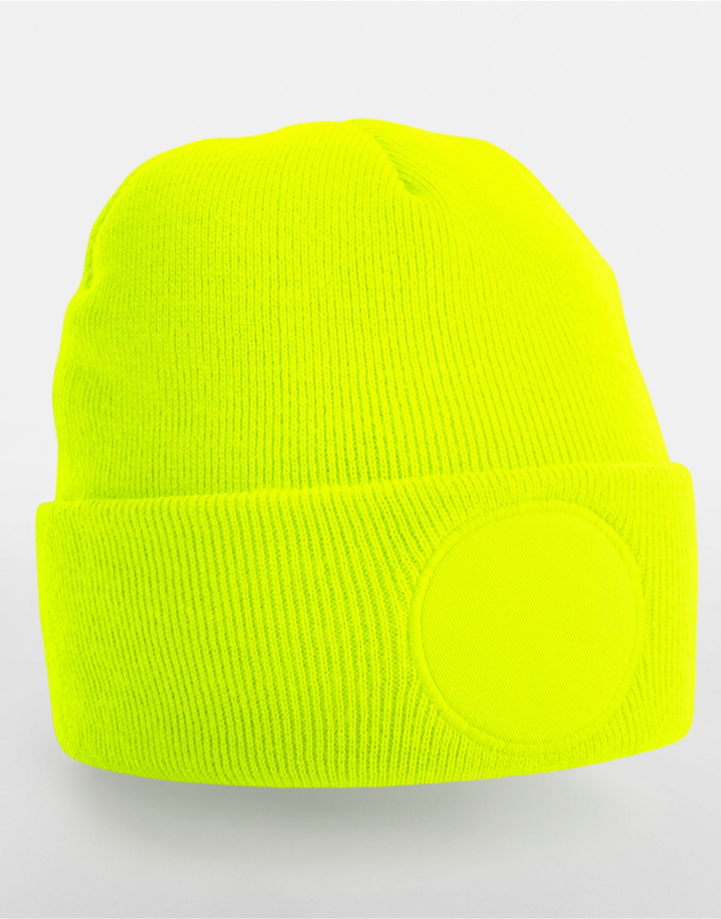 Circular Patch Beanie - Fluoresent Yellow