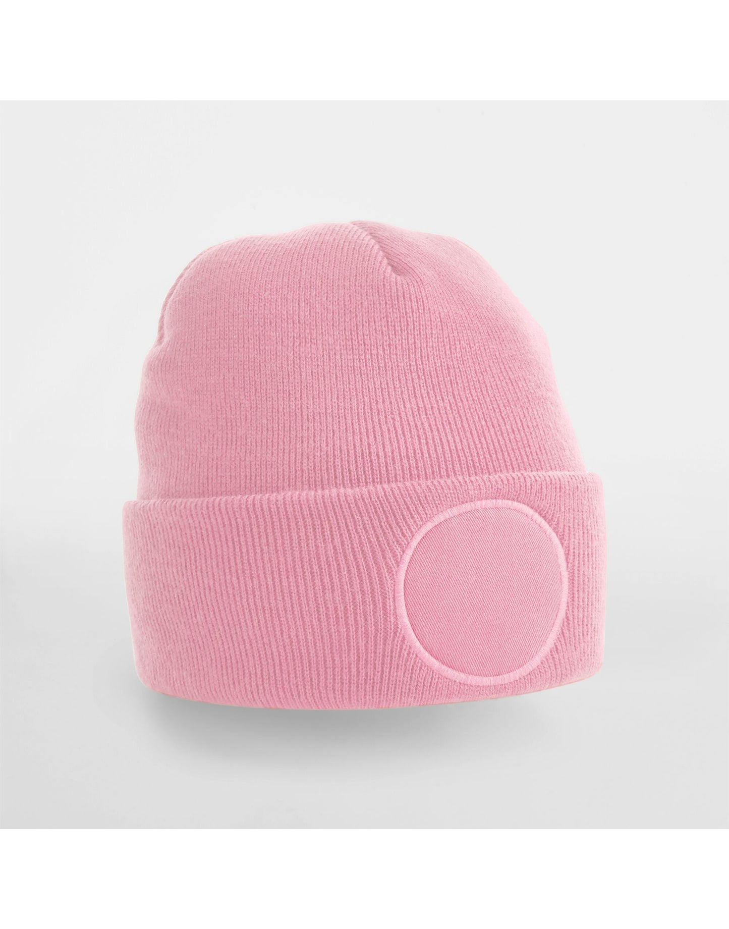 Circular Patch Beanie - Dusky Pink