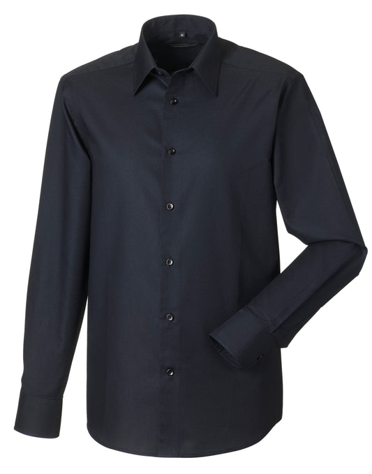 Men's Long Sleeve Tailored Oxford Shirt - Black