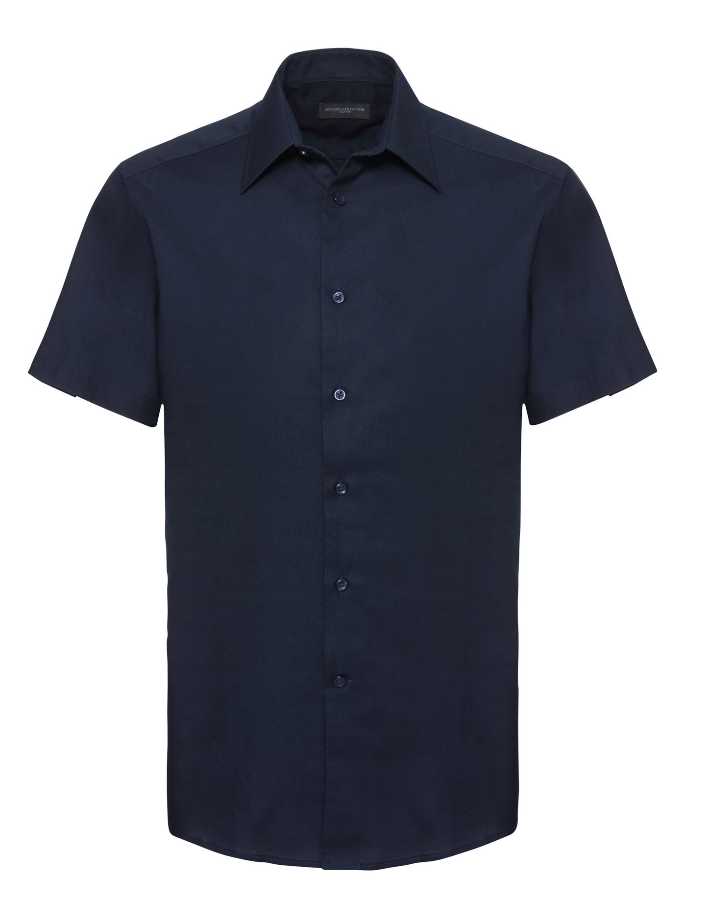 Men's Short Sleeve Tailored Oxford Shirt - Bright Navy