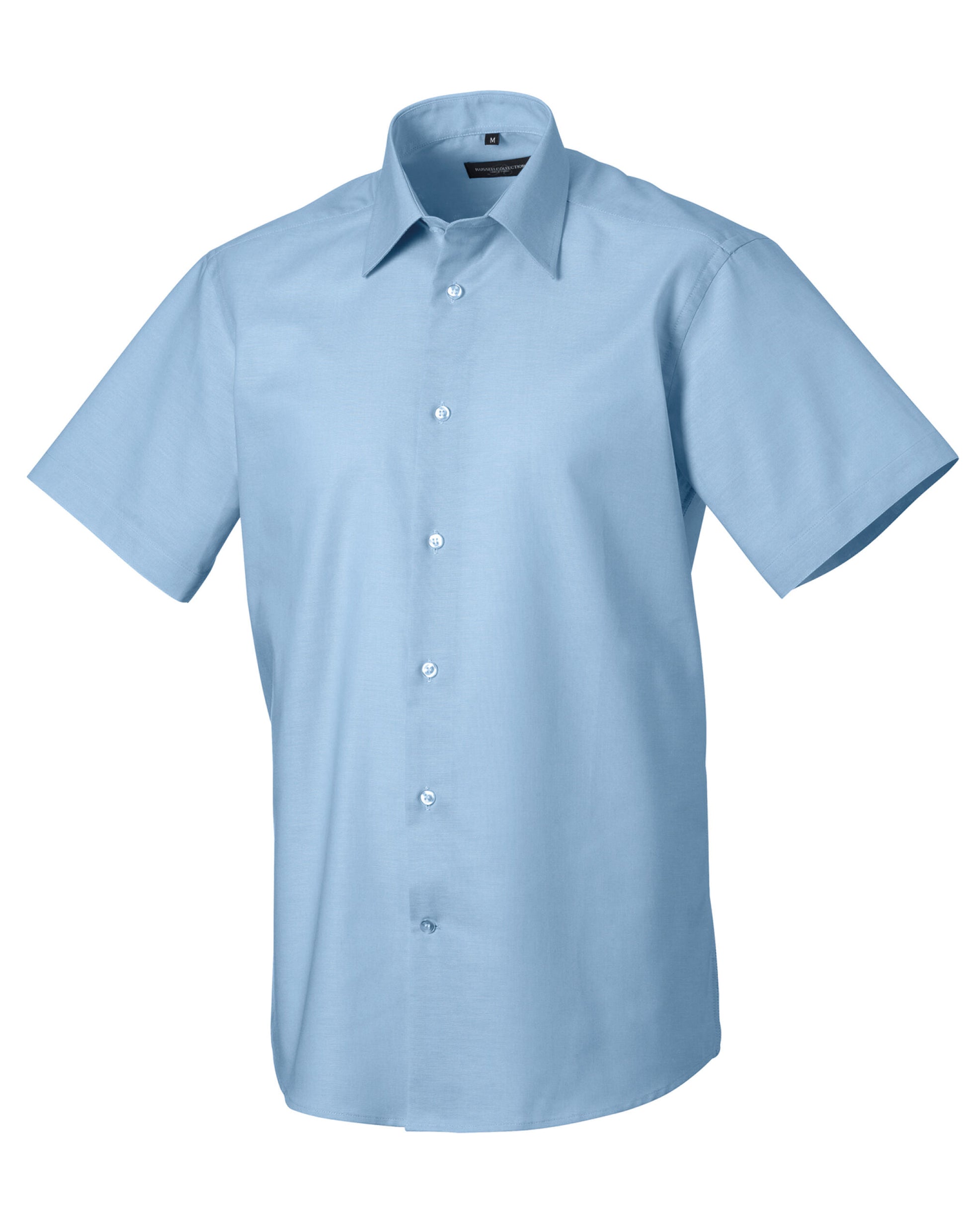 Men's Short Sleeve Tailored Oxford Shirt - Oxford Blue