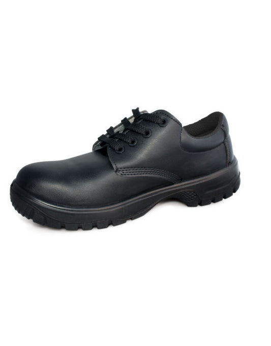 Comfort Grip Lace up Safety Shoe - Black