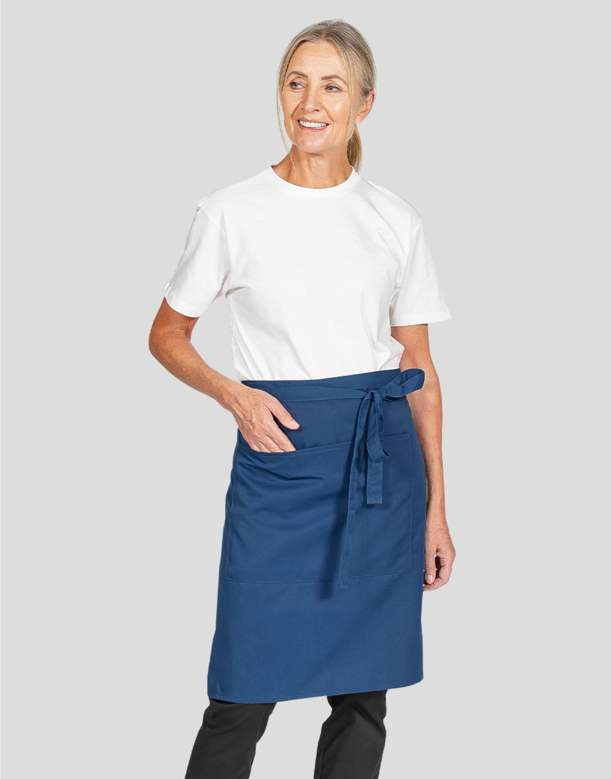 Recycled Waist Apron With Pocket - Navy