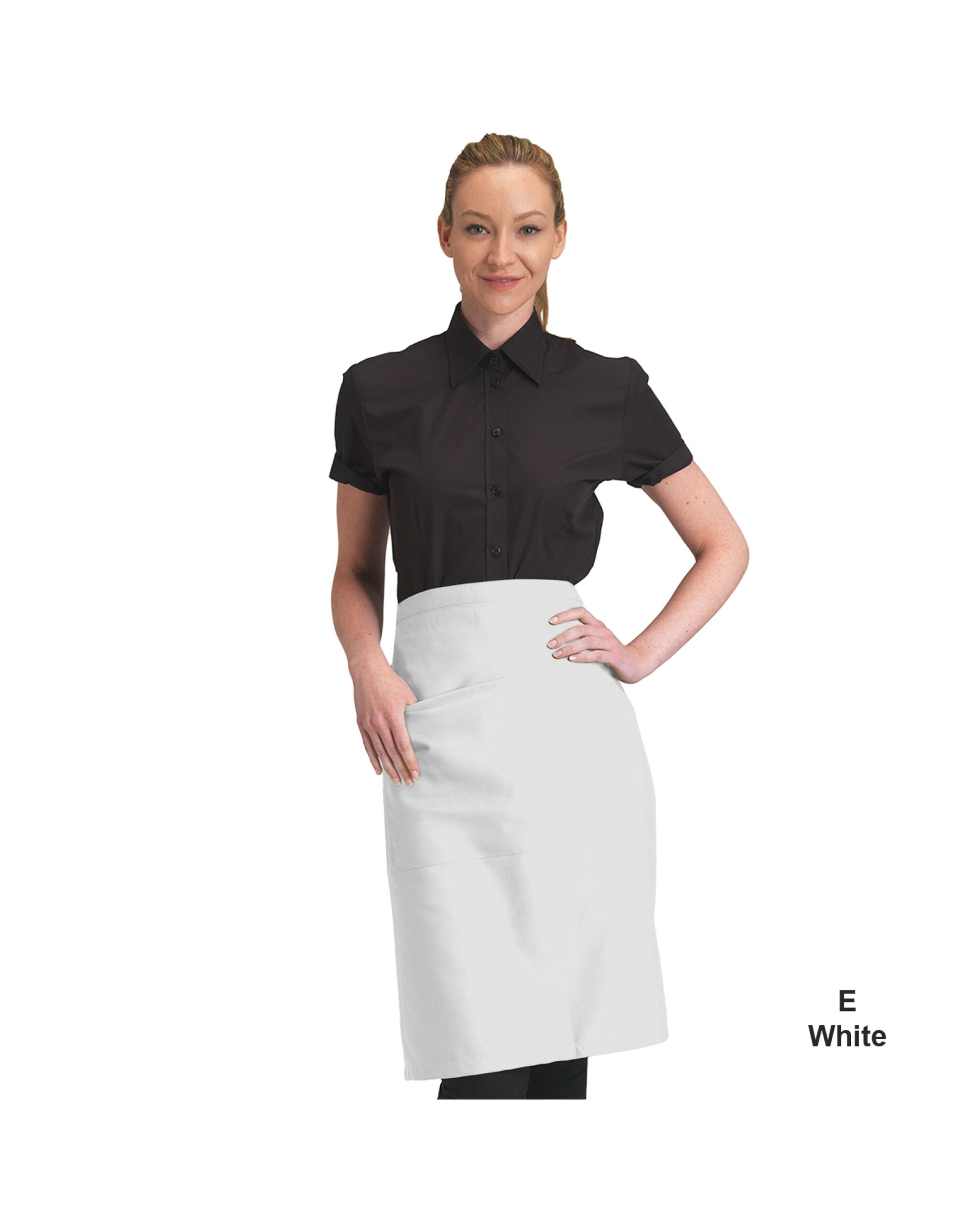 Recycled Waist Apron With Pocket - White