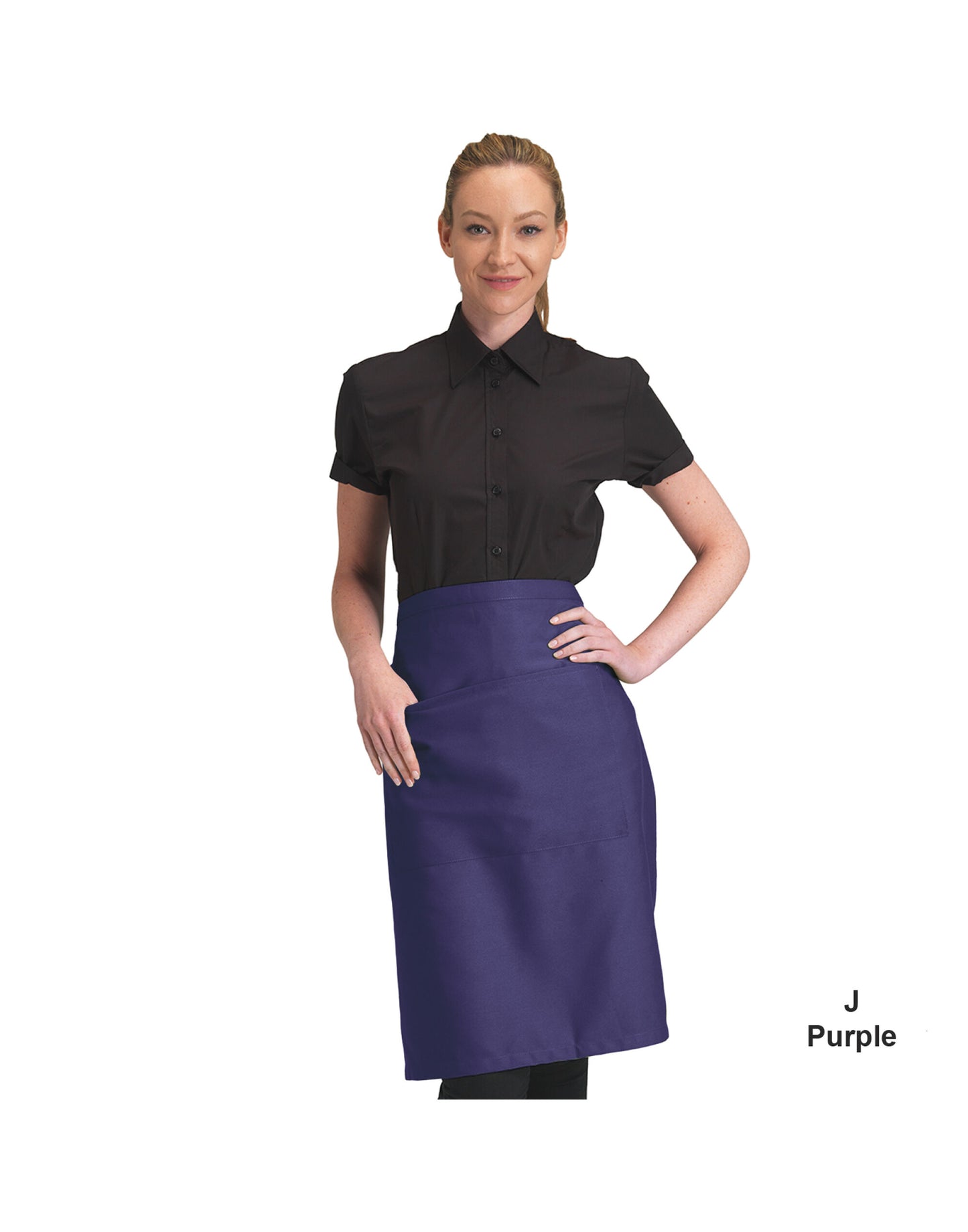 Recycled Waist Apron With Pocket - Purple