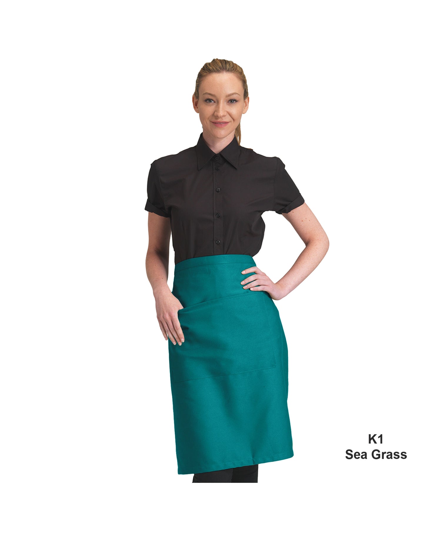 Recycled Waist Apron With Pocket - Sea Grass