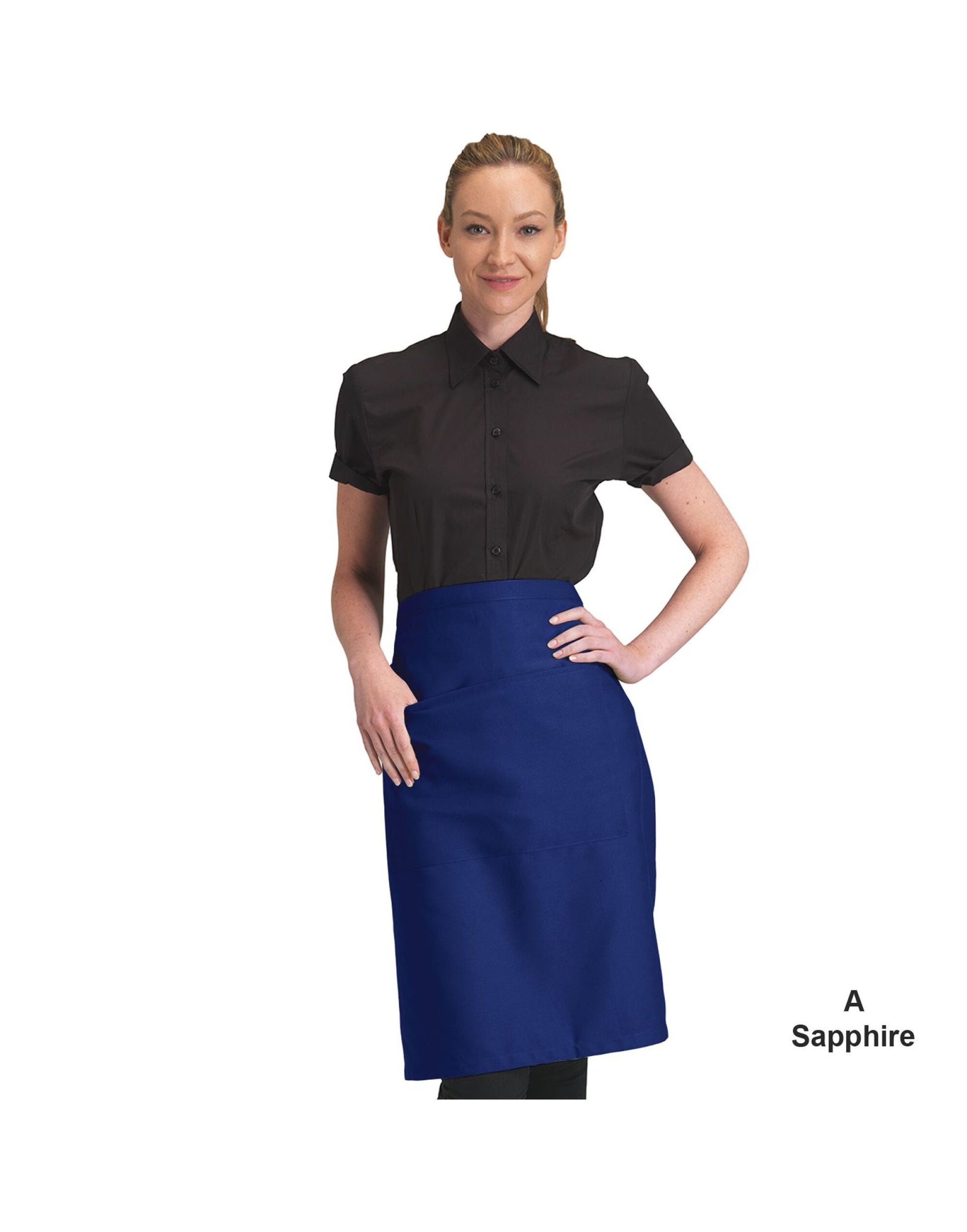 Recycled Waist Apron With Pocket - Royal Blue