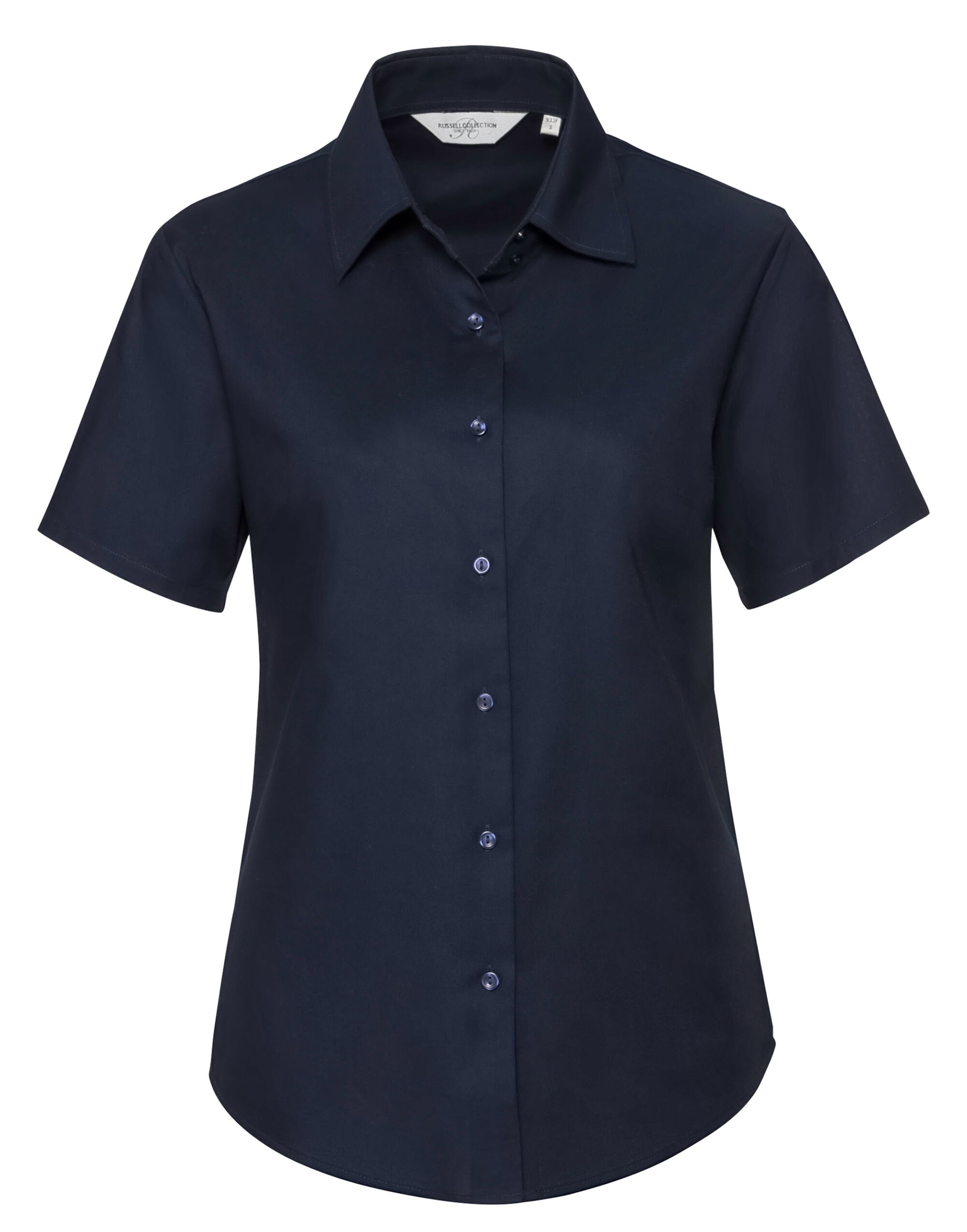 Ladies' Short Sleeve Tailored Oxford Shirt - Bright Navy