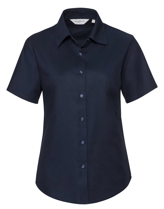 Ladies' Short Sleeve Tailored Oxford Shirt - Bright Navy
