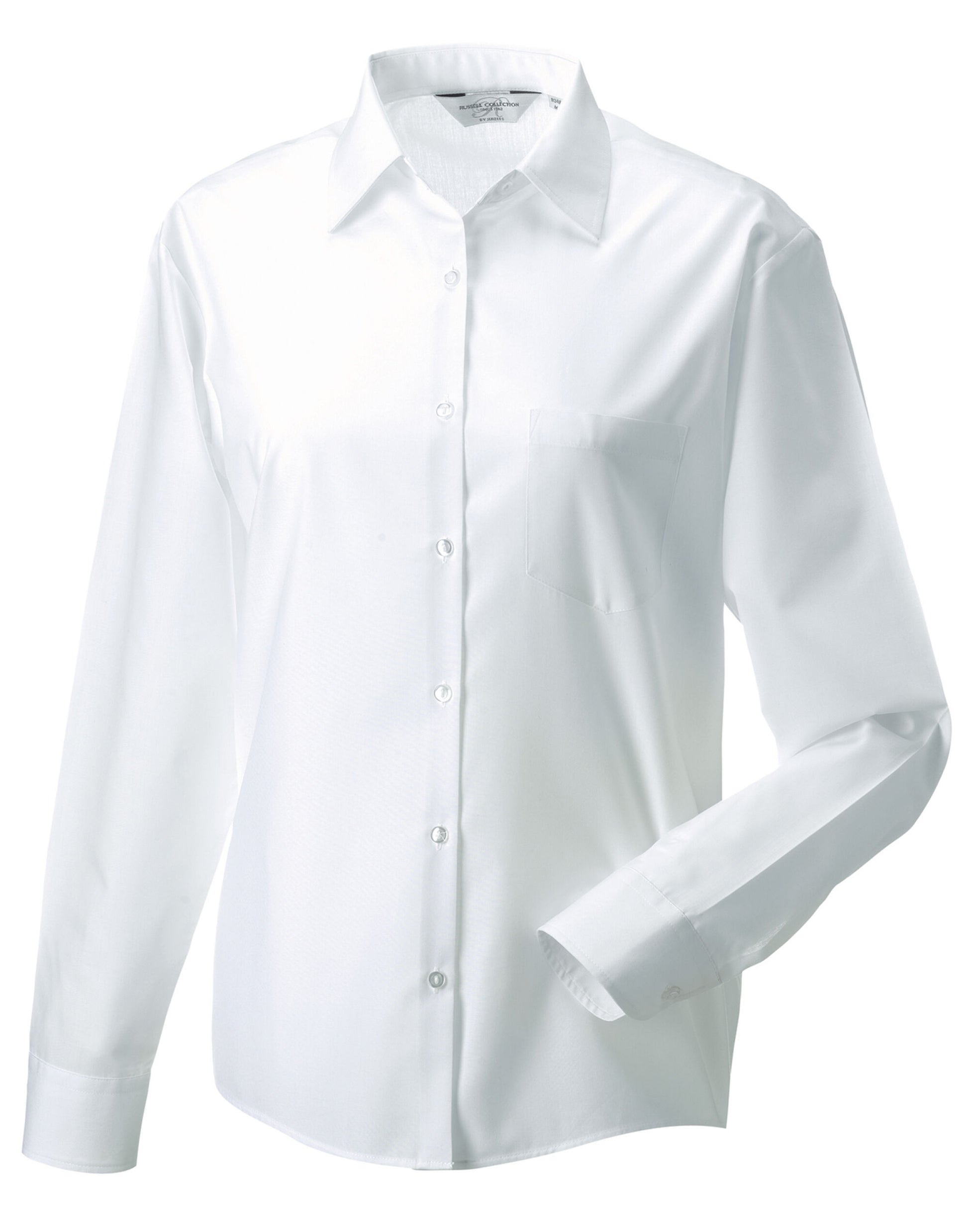 Ladies' Long Sleeve Classic Polycotton Poplin Shirt - White