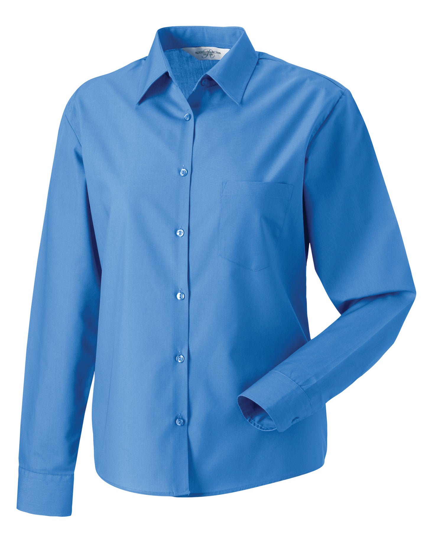 Ladies' Long Sleeve Classic Polycotton Poplin Shirt - Corporate Blue