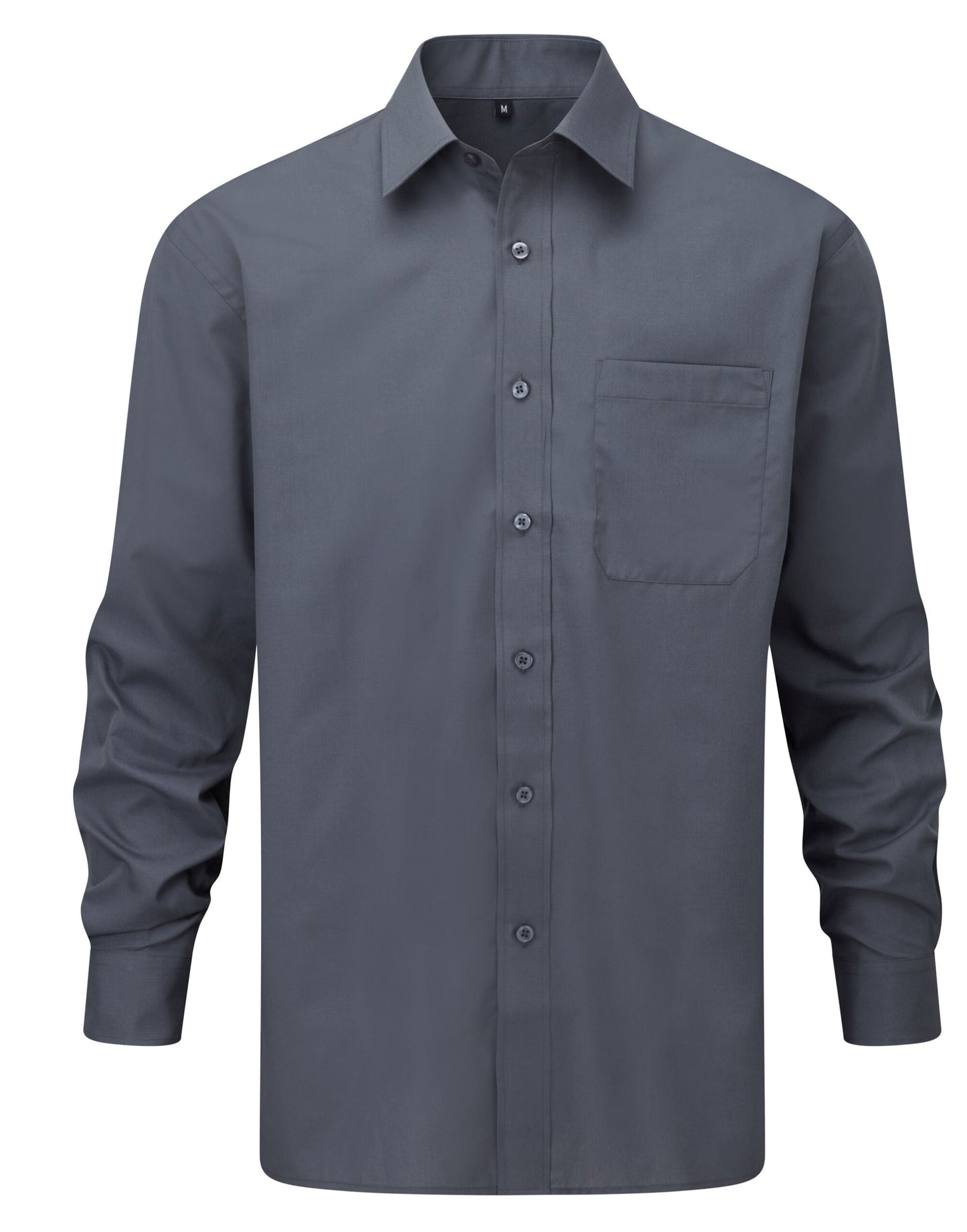 Men's Long Sleeve Classic Polycotton Poplin Shirt - Convoy Grey