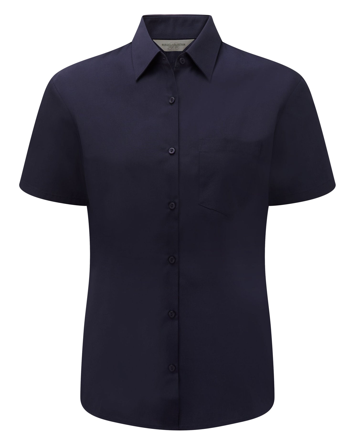 Ladies' Short Sleeve Classic Polycotton Poplin Shirt - French Navy