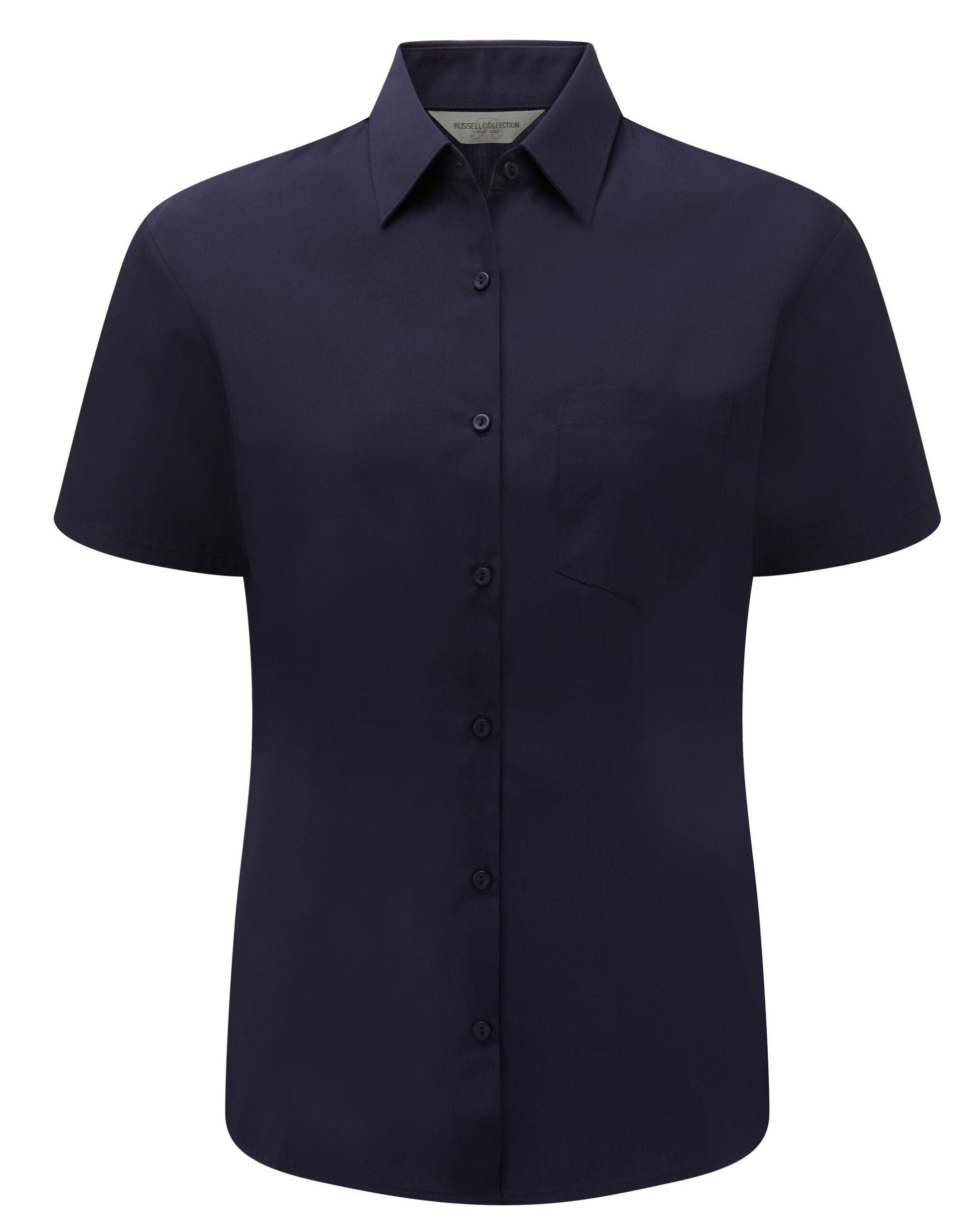 Ladies' Short Sleeve Classic Polycotton Poplin Shirt - French Navy