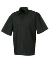Men's Short Sleeve Classic Polycotton Poplin Shirt - Black