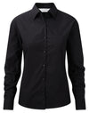 Ladies' Long Sleeve Classic Pure Cotton Poplin Shirt - Black