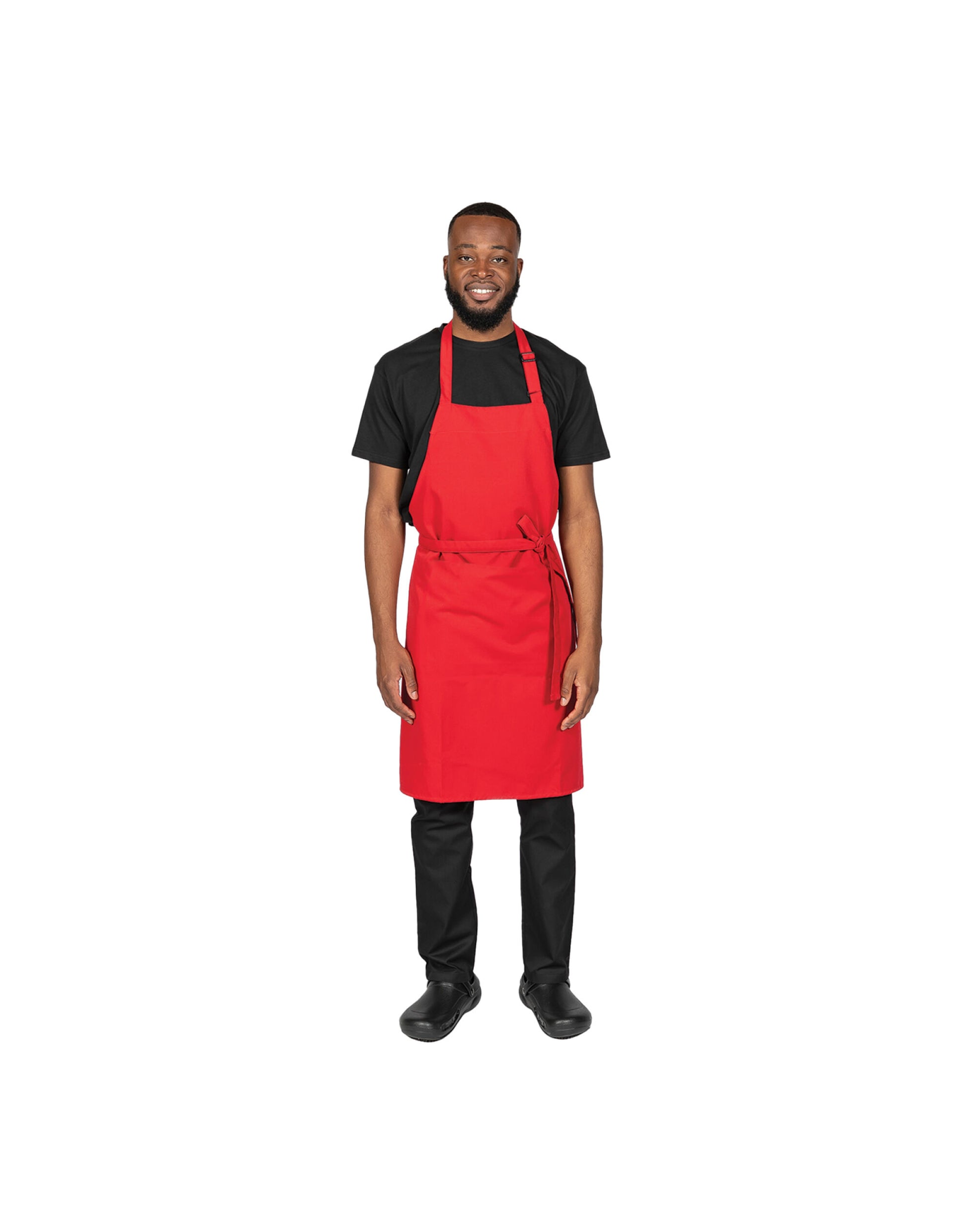 Multi-Coloured Recycled Bib Apron - Red