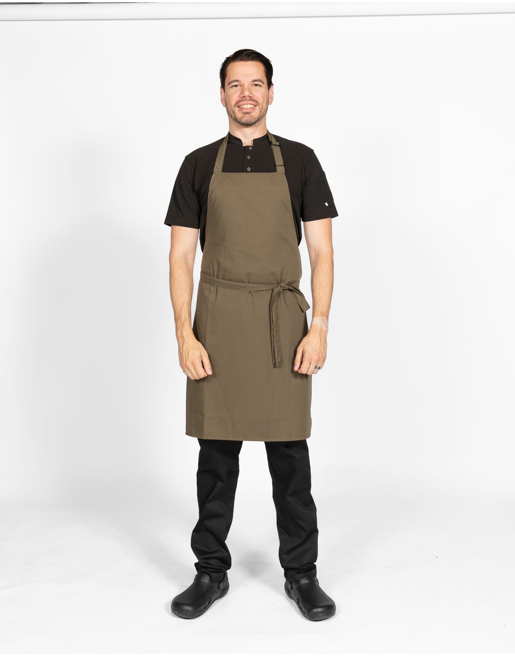 Multi-Coloured Recycled Bib Apron - Olive