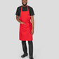 Recycled Bib Apron With Pocket - Red