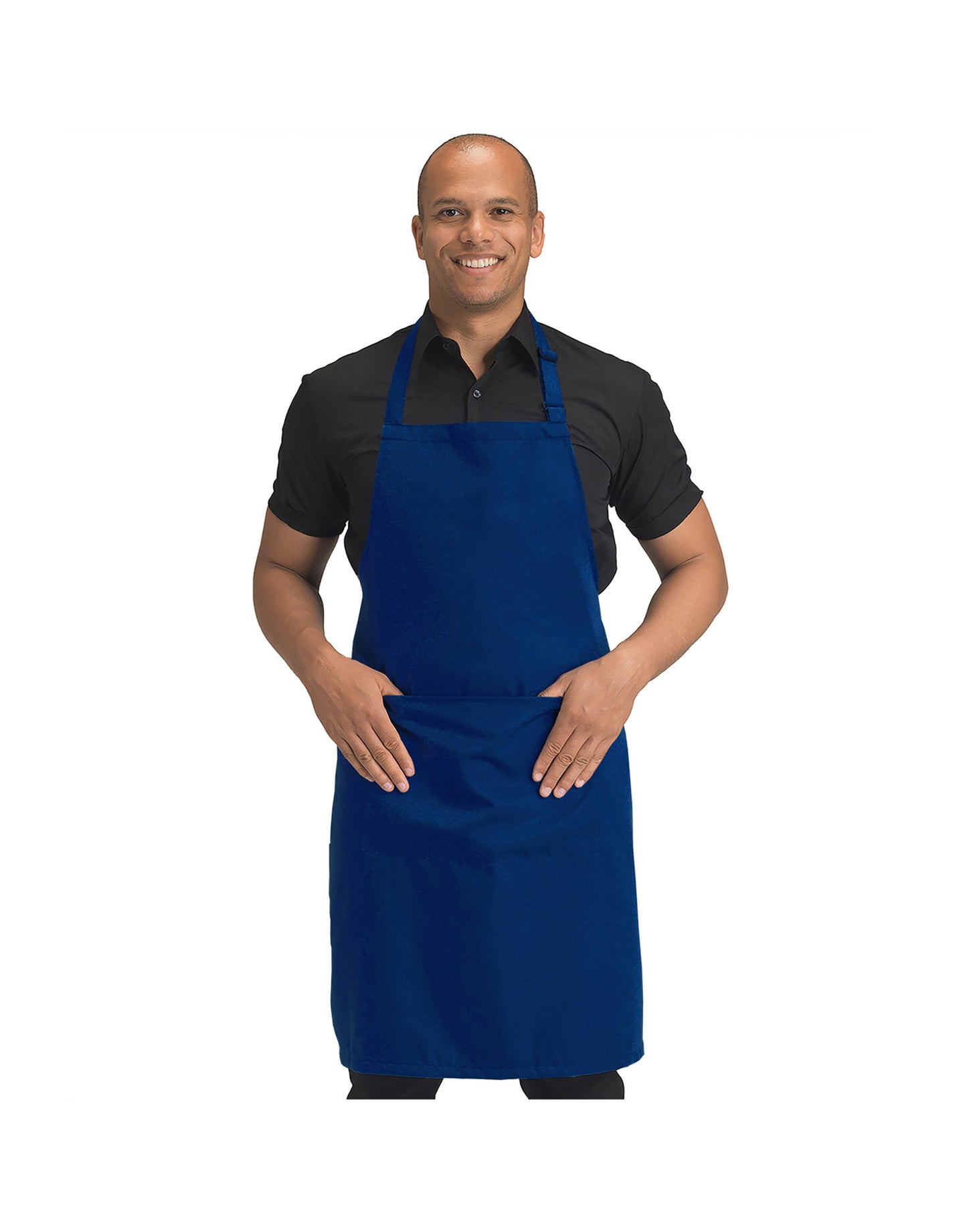 Recycled Bib Apron With Pocket - Royal Blue