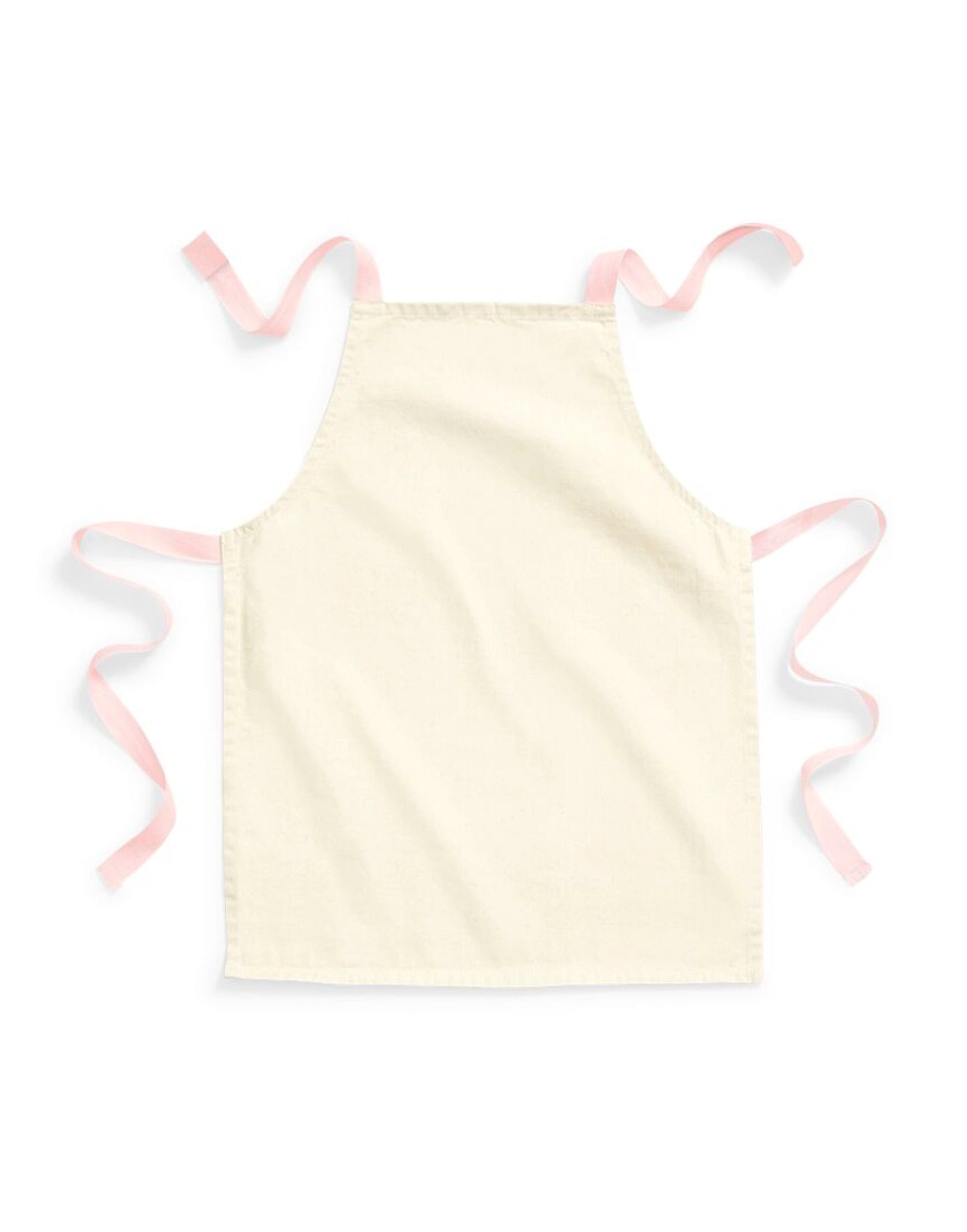 FairTrade Cotton Junior Apron - Natural/Pastel Pink