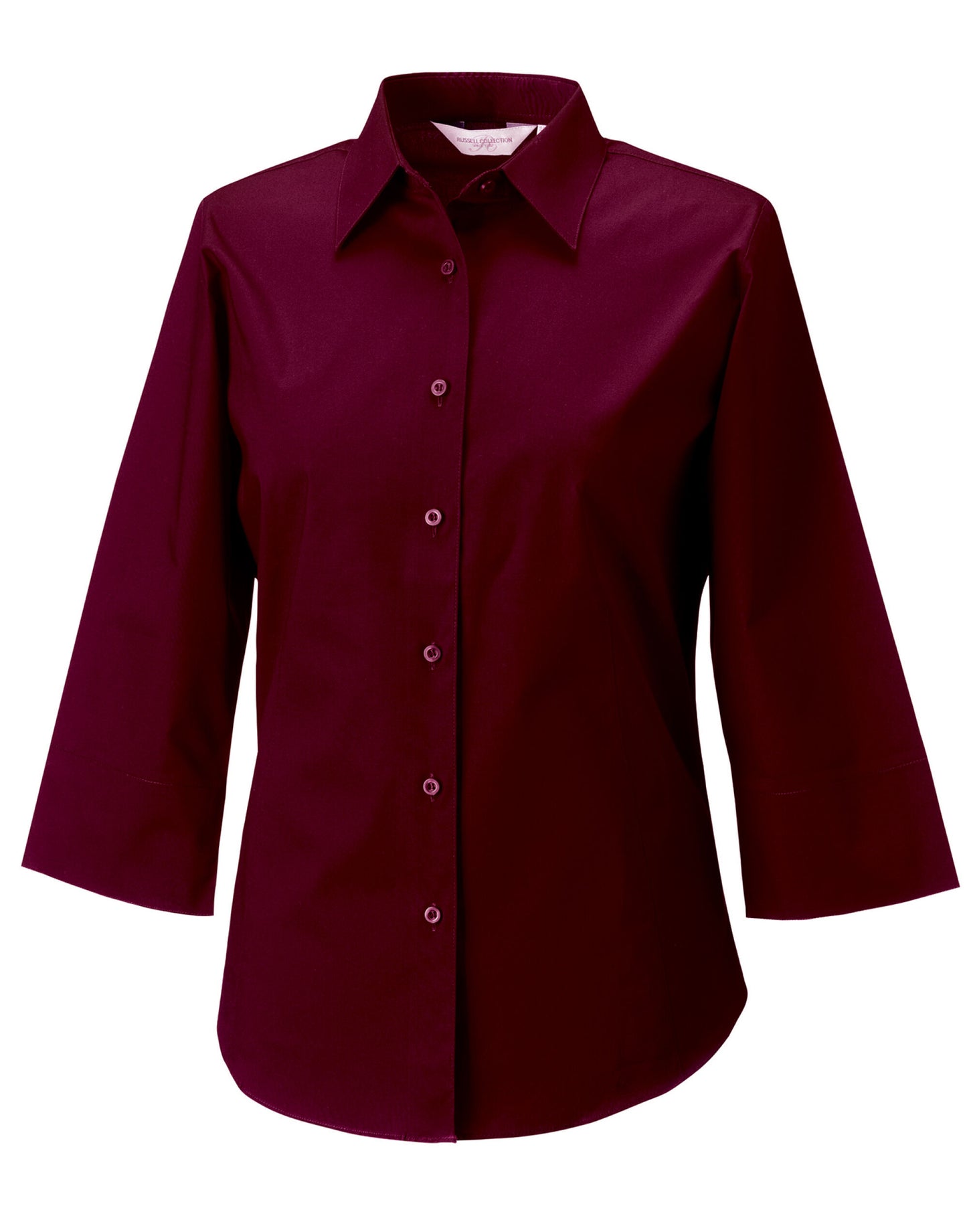 Ladies' 3/4 Sleeve Fitted Stretch Shirt - Port