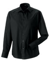 Men's Long Sleeve Fitted Stretch Shirt - Black