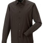 Men's Long Sleeve Fitted Stretch Shirt - Chocolate