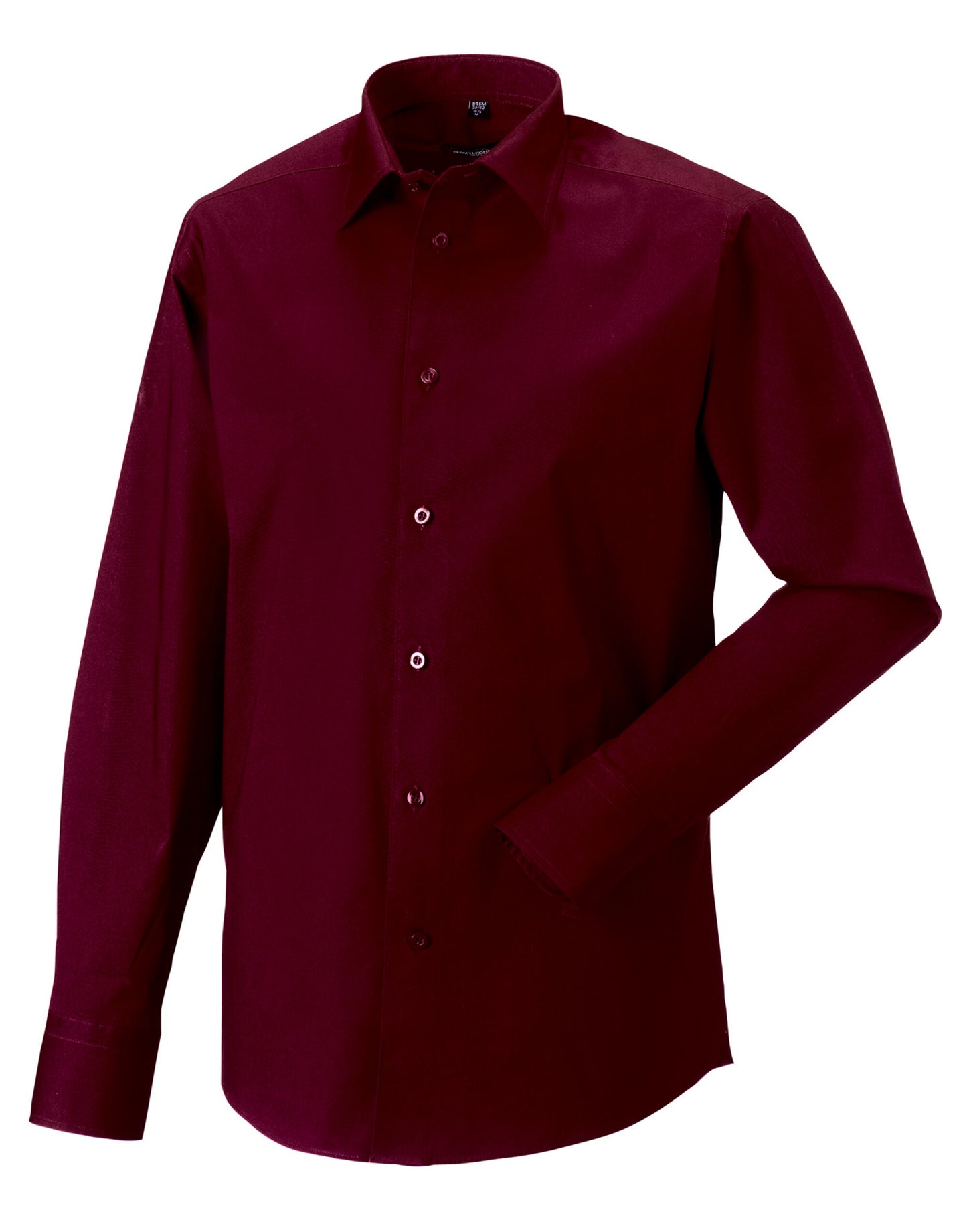 Men's Long Sleeve Fitted Stretch Shirt - Port