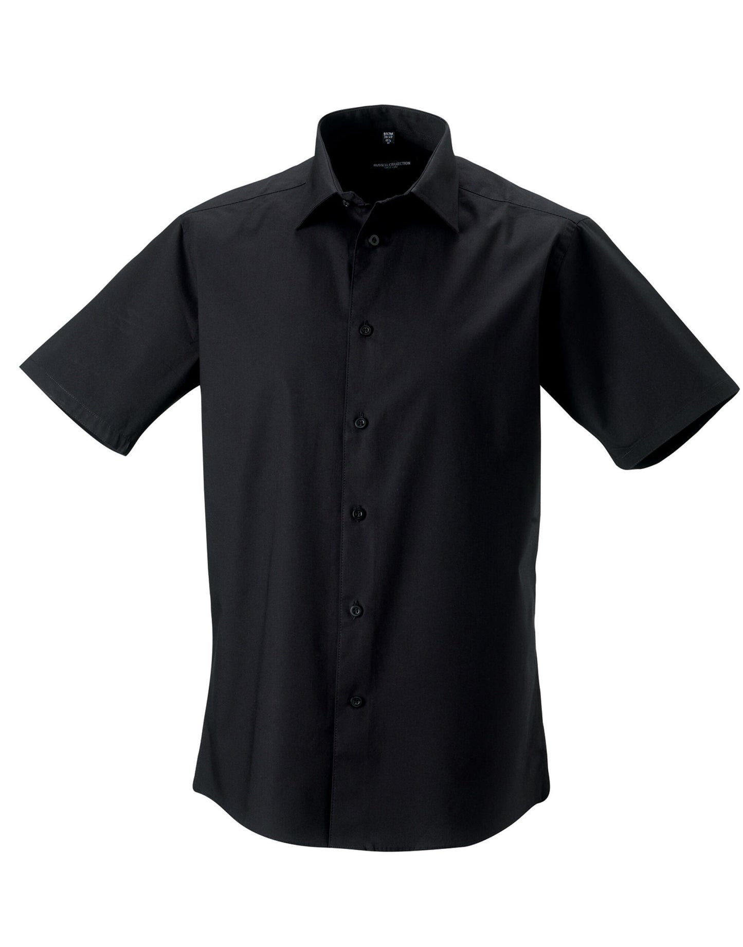 Men's Short Sleeve Fitted Stretch Shirt - Black