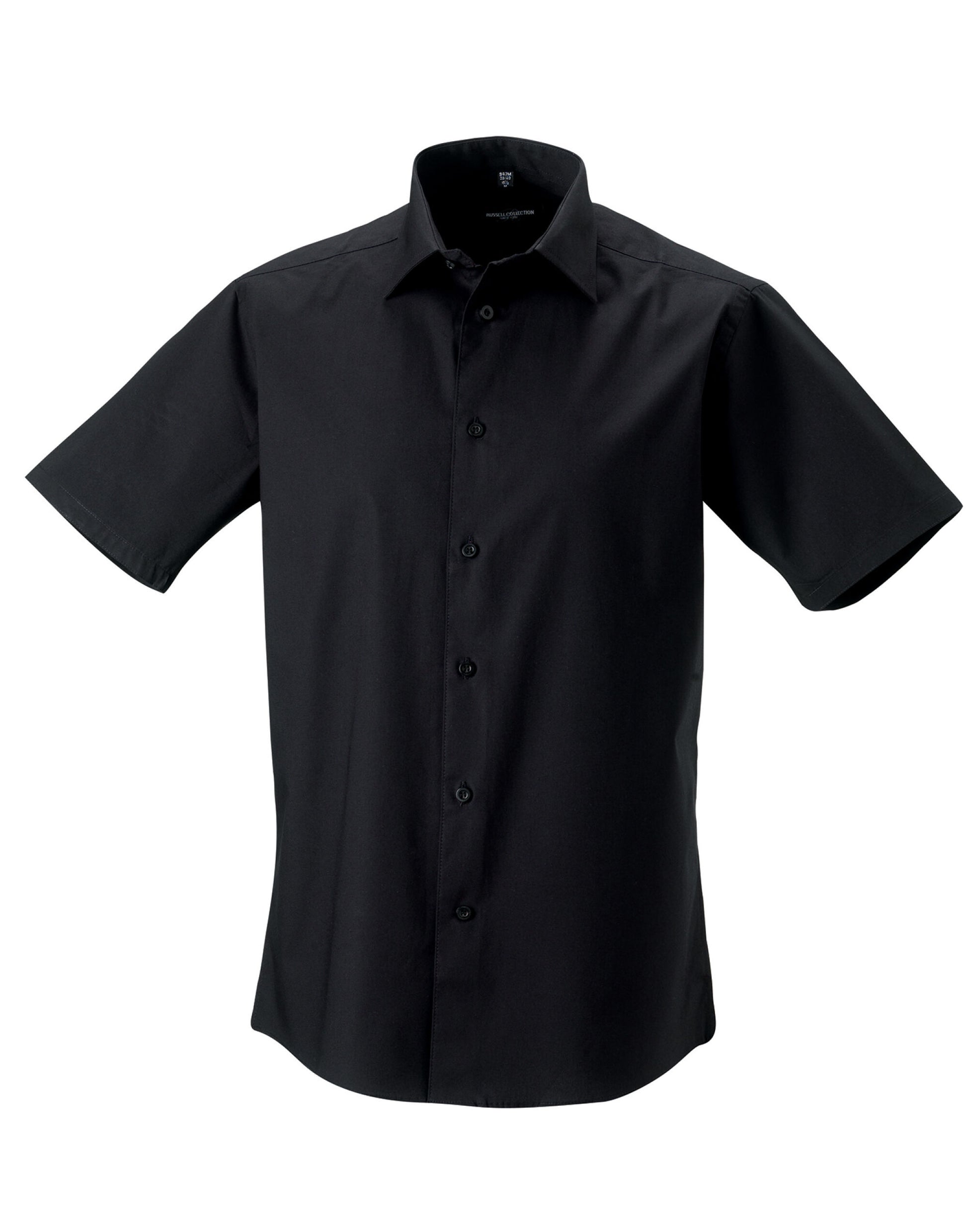 Men's Short Sleeve Fitted Stretch Shirt - Black