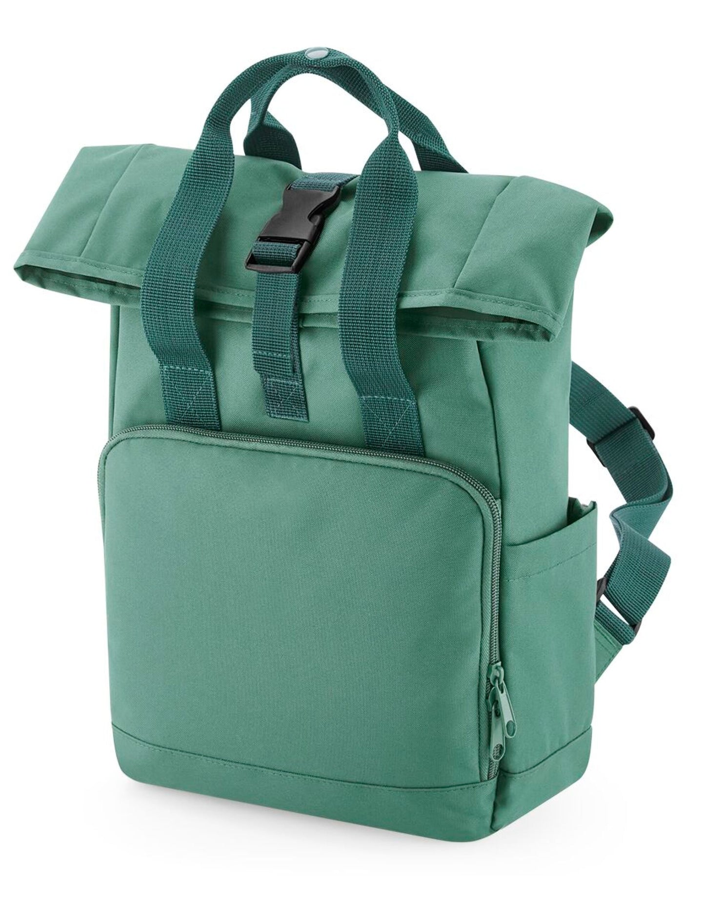 Recycled Mini Twin Handle Roll-Top Backpack - Sage