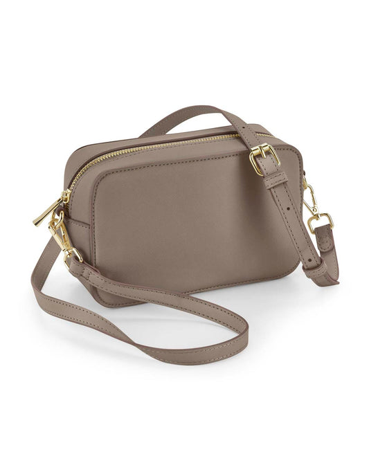 Boutique Structured Cross Body Bag - Taupe