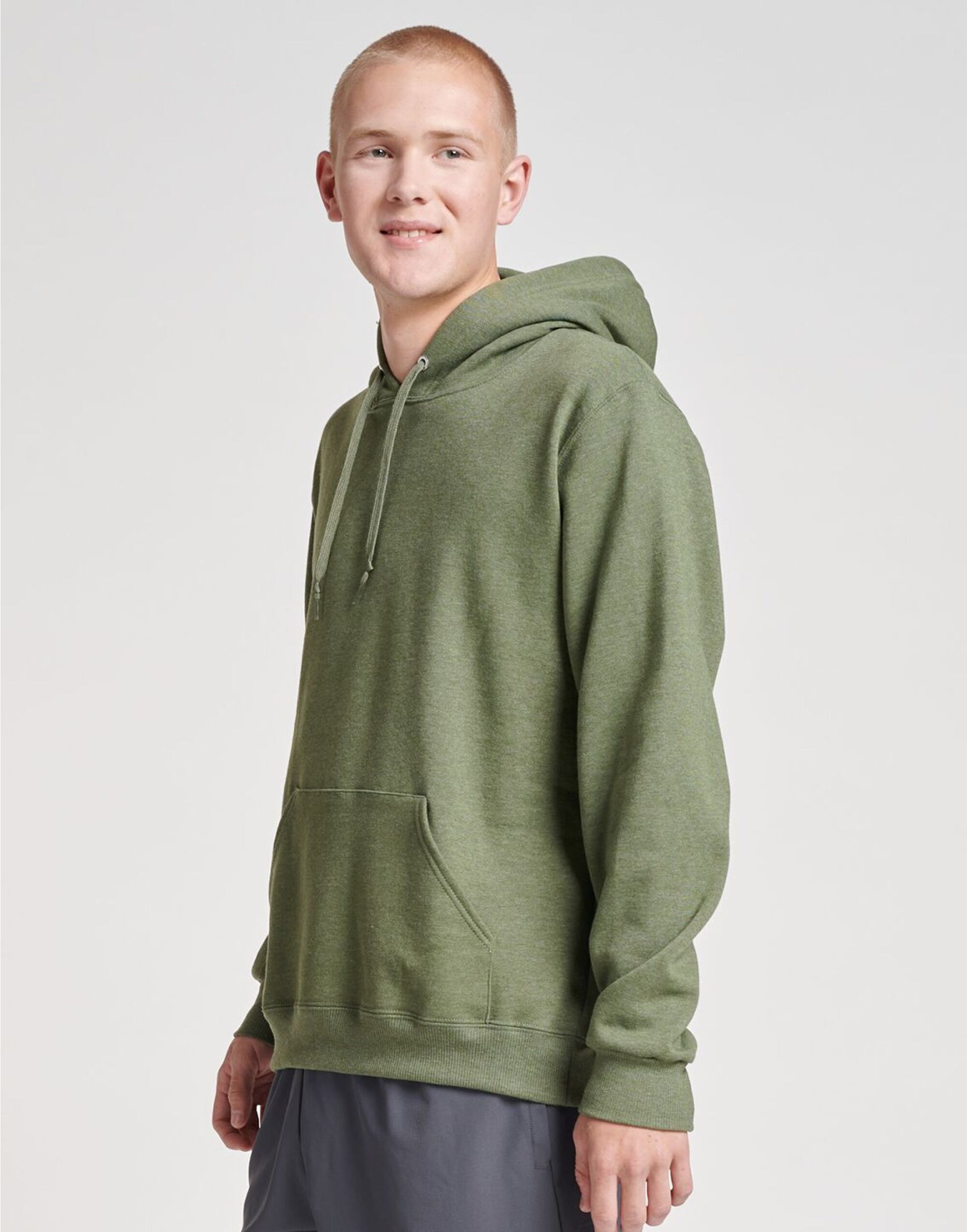 Eco Premium Hooded Sweatshirt - Military Green Heather