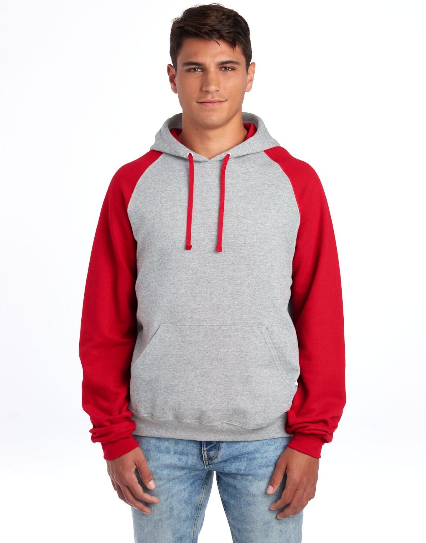 NuBlend® Colour-Block Hood - Oxford/ True Red
