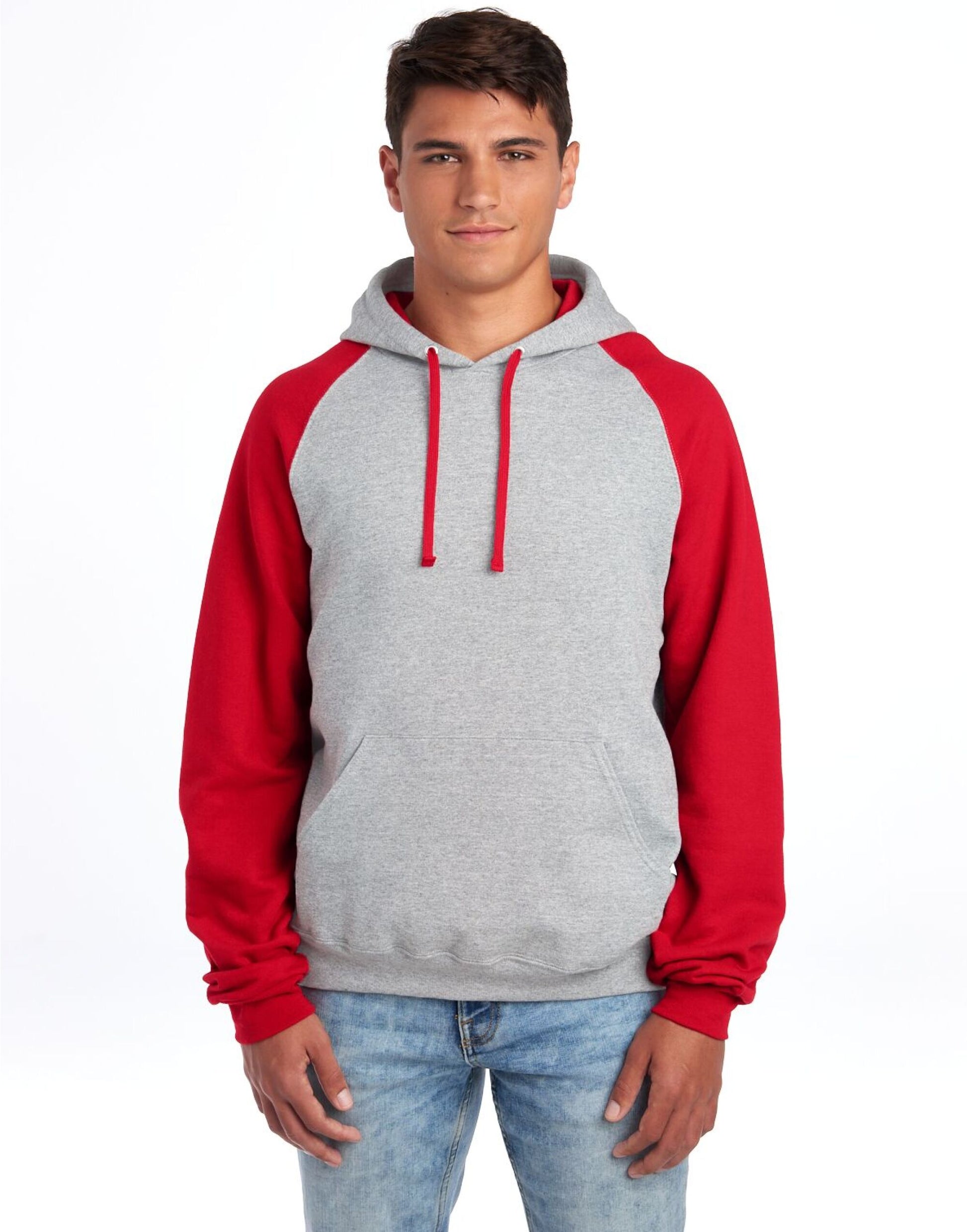 NuBlend® Colour-Block Hood - Oxford/ True Red