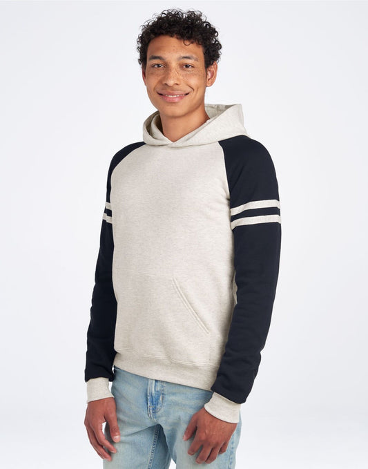 NuBlend® Varsity Colour-Block Hood - Oatmeal Heather/ Black Ink