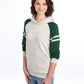 NuBlend® Varsity Colour-Block Hood - Oatmeal Heather/ Forest Green Heather