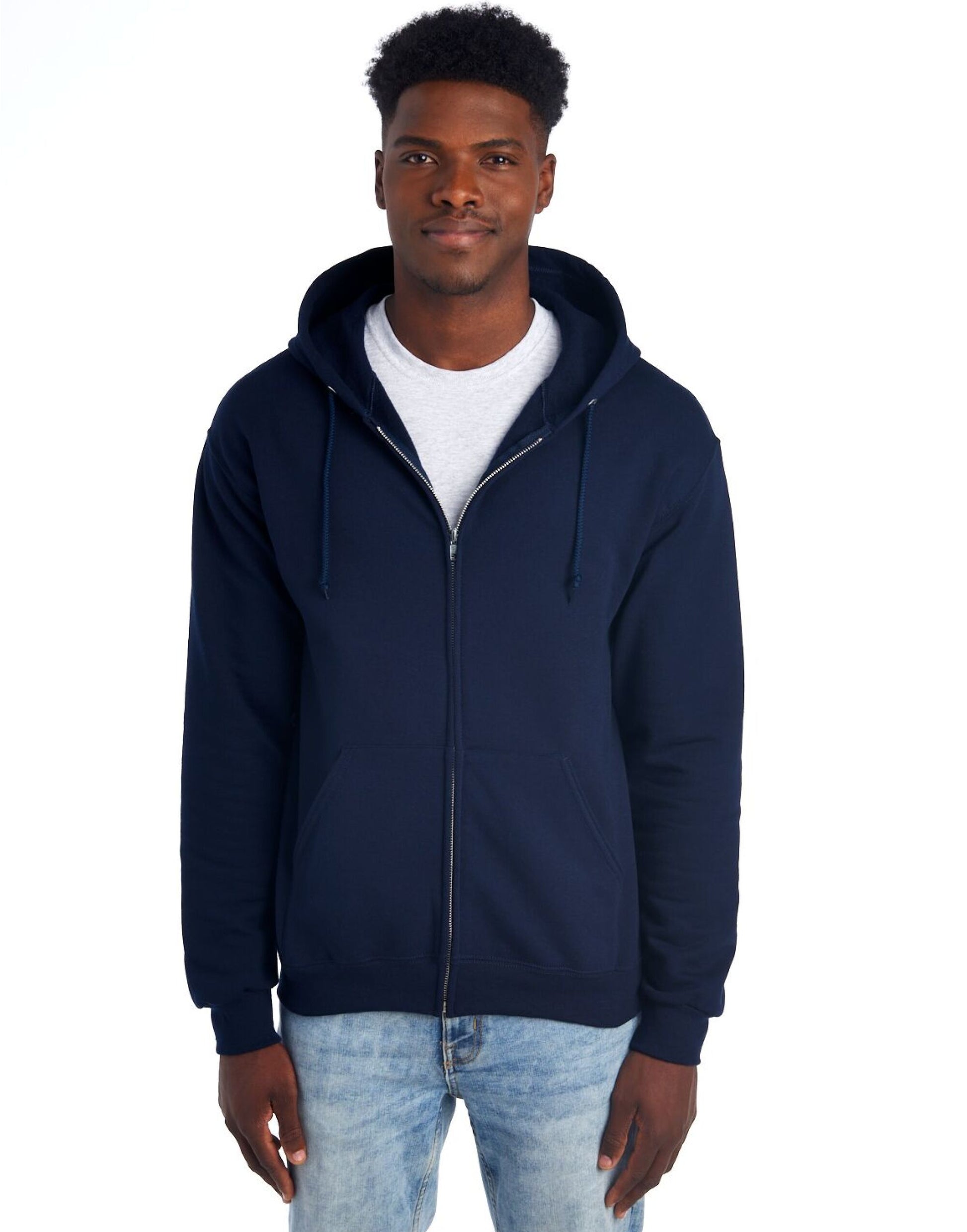NuBlend® Full-Zip Hooded Sweat - Navy Blue