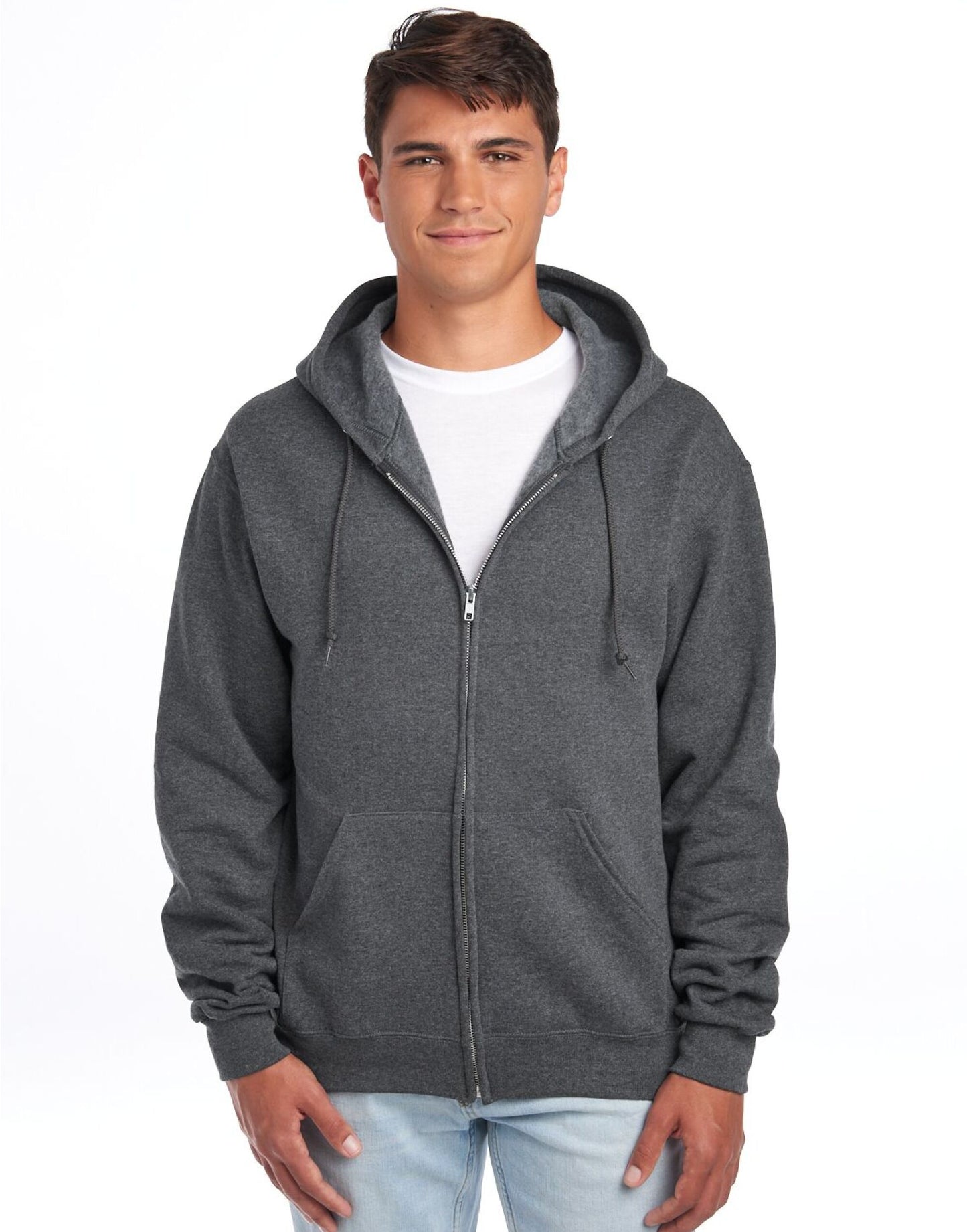 NuBlend® Full-Zip Hooded Sweat - Black Heather