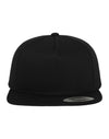 Classic 5 Panel Cotton Twill Snapback - Black/Black