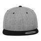 Two Tone Classic Snapback Cap - Heather Grey/Black