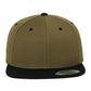 Two Tone Classic Snapback Cap - Olive/Black