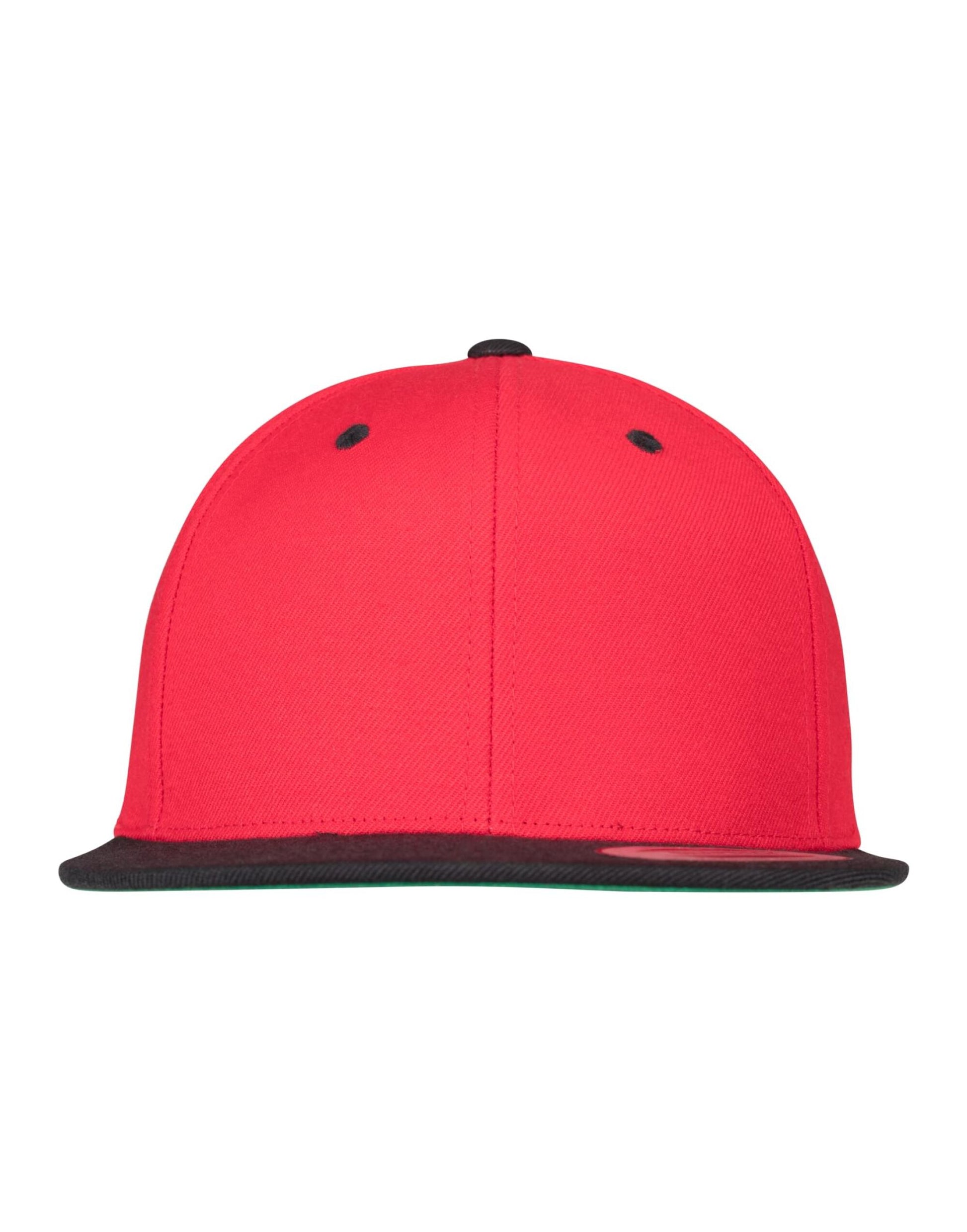 Two Tone Classic Snapback Cap - Red/Black