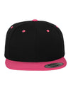 Two Tone Classic Snapback Cap - Black/Neon Pink