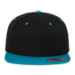 Two Tone Classic Snapback Cap - Black/Teal