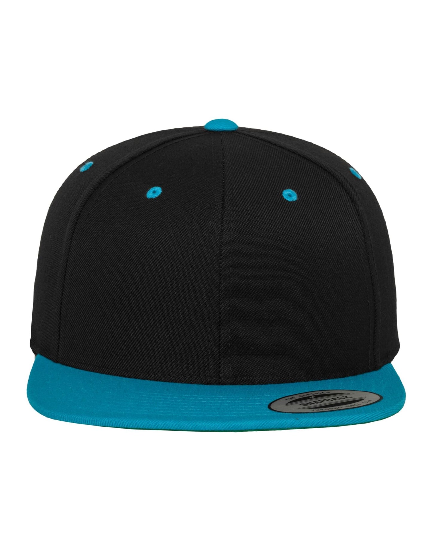 Two Tone Classic Snapback Cap - Black/Teal