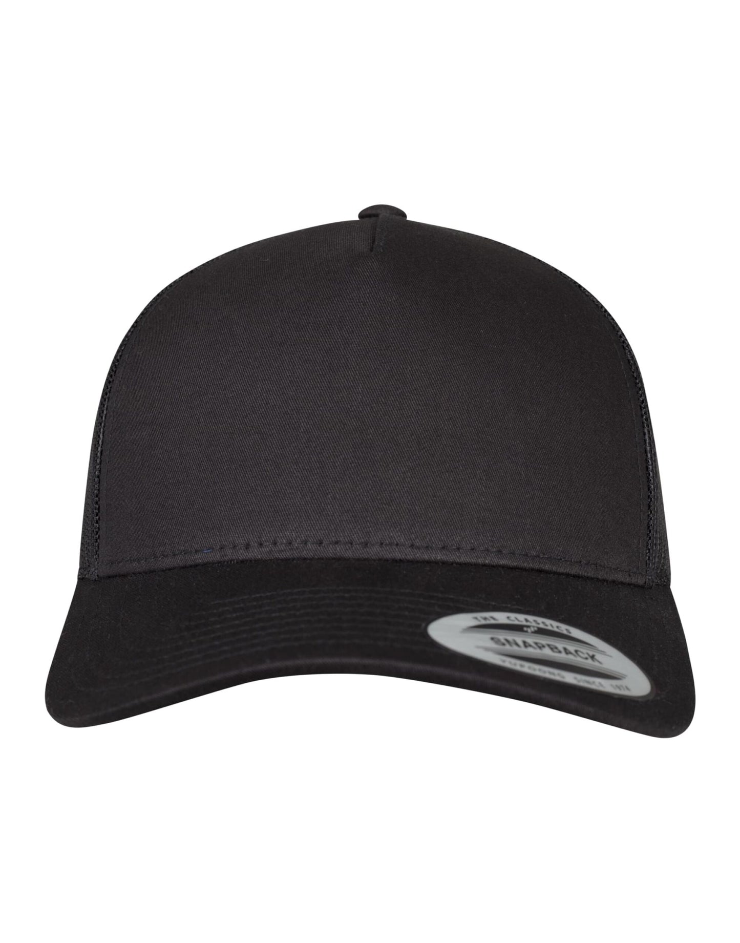 5 Panel Retro Trucker Cap - Black